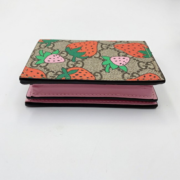 Gucci Strawberry Bifold Wallet GG Supreme Mini h - Picture 5 of 10